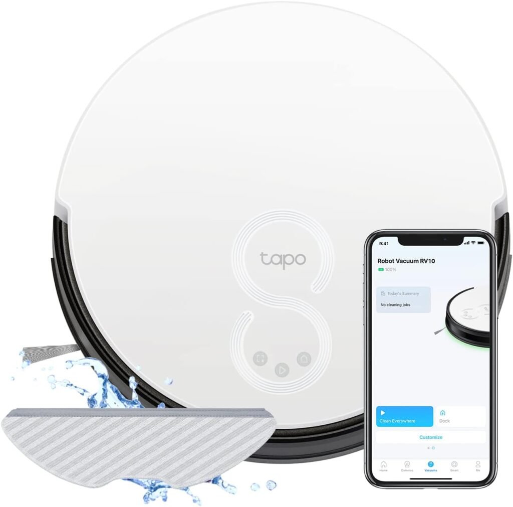 Amazon.com - TP-Link Tapo Robot Vacuum and Mop Combo, 2000Pa Strong Suction, Self-Charging Robotic Vacuum Cleaner, Cleans Hard Floors, Good for pet Hair, Compatible with Alexa  Google Home(Tapo RV10)