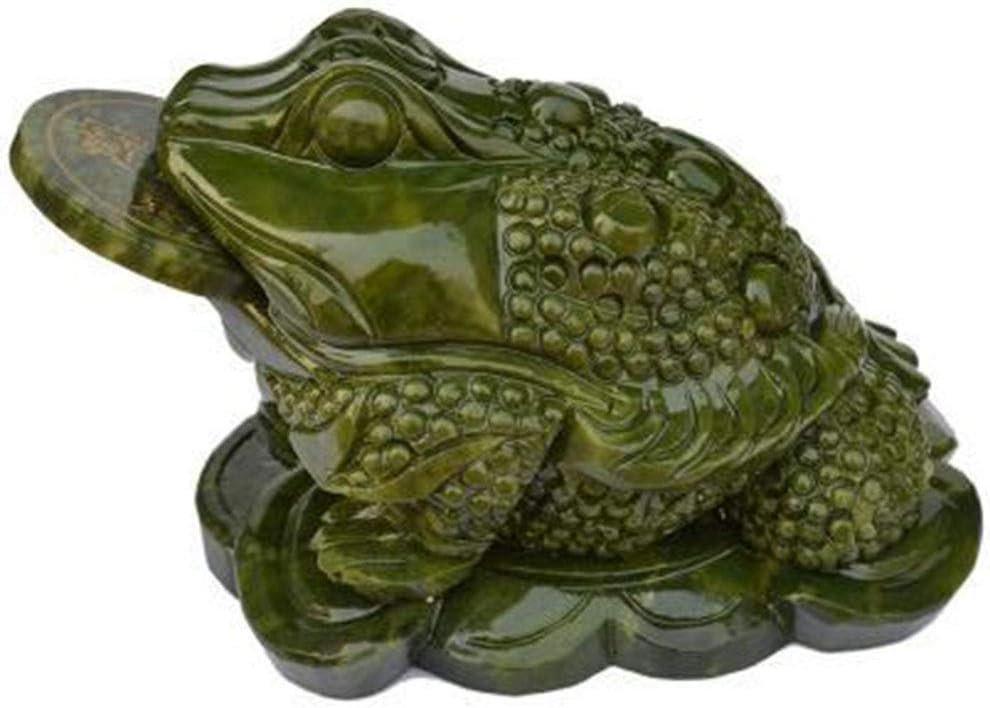 Feng Shui Southern Jade Golden Toad (Three Legged Wealth Frog Or Money Toad) Statue, Attract Wealth and Good Luck Feng Shui Decor,L