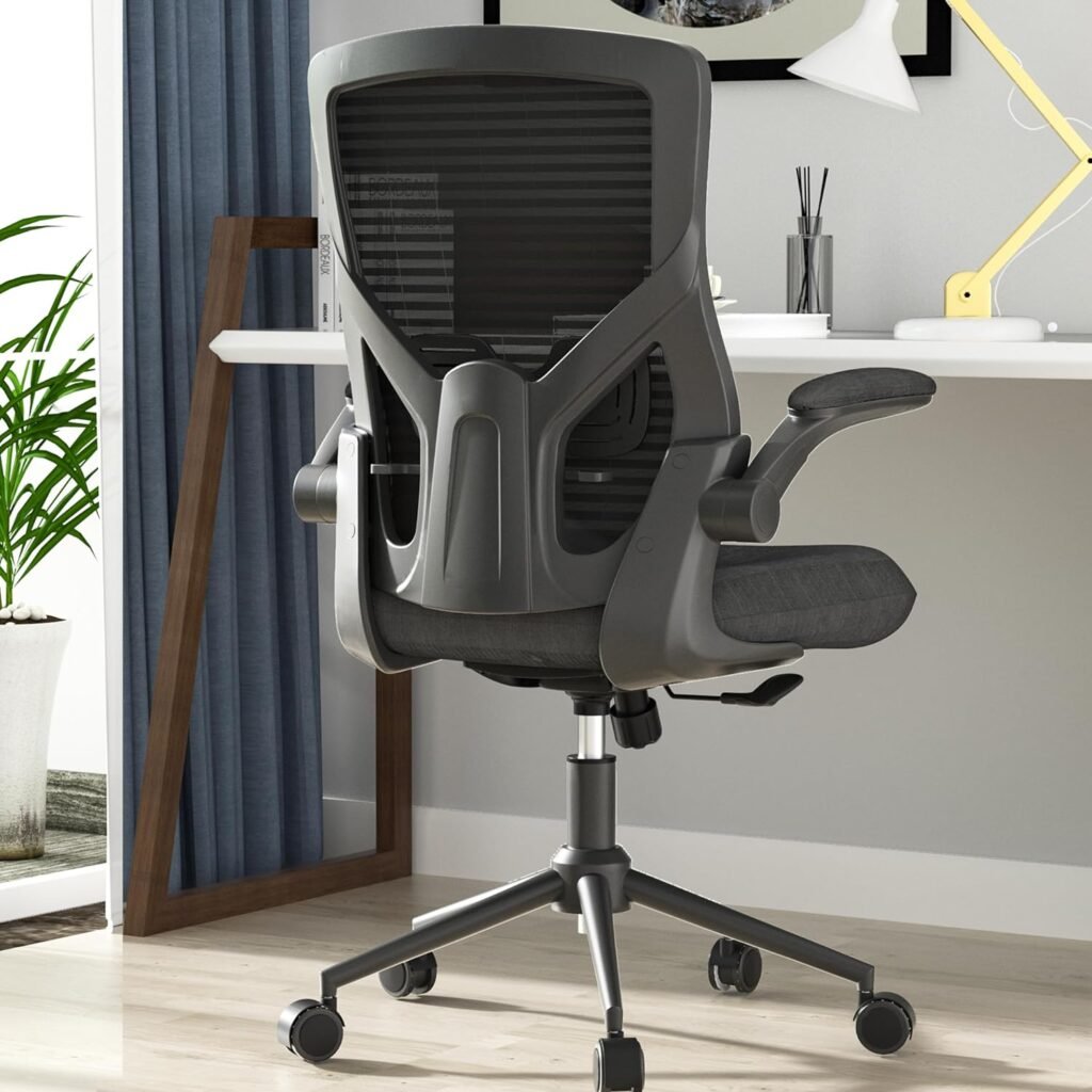 Office Chair, Ergonomic Desk Chair with 4.2” Premium Cold-Cured Cushion, Adjustable Lumbar Support, High Back Mesh Computer Chair for Study and Home Office (Cold Cured Foam, Black)