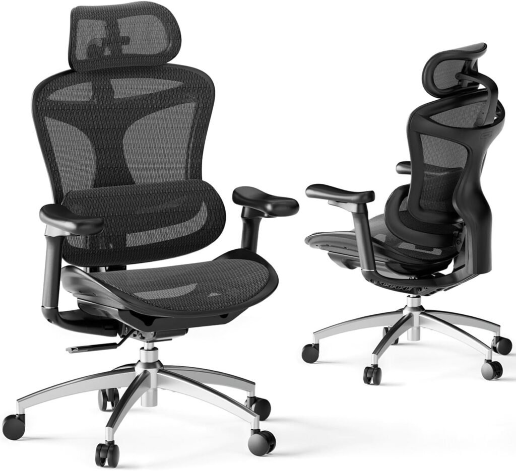 SIHOO Doro C300 Ergonomic Office Chair with Ultra Soft 3D Armrests, Dynamic Lumbar Support for Home Office Chair, Adjustable Backrest Desk Chair, Swivel Big and Tall Computer Chair Black