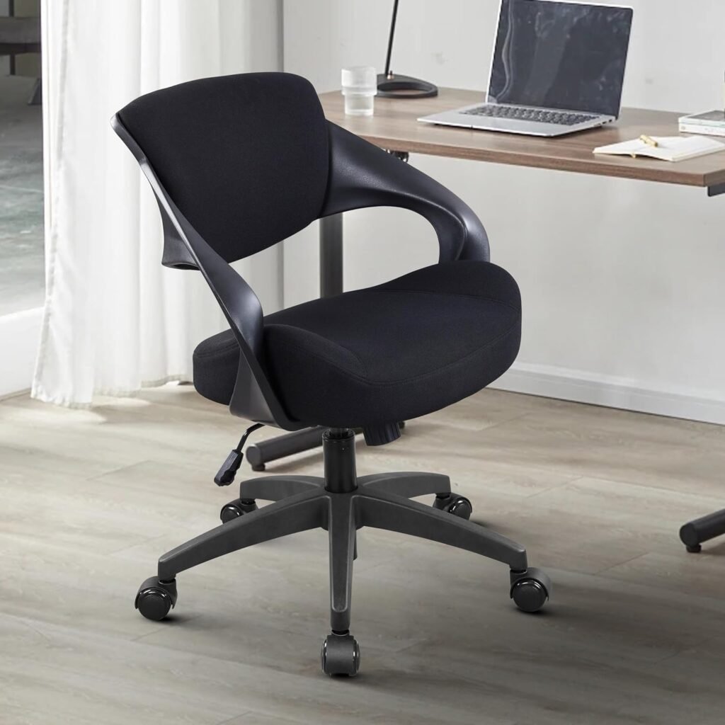 Ergonomic Office Computer Desk Chair,Lumbar Support 360°Swivel Task Chair-Black