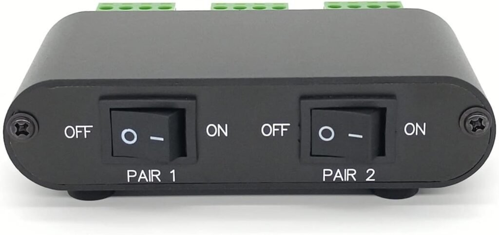 Gerrit (P21) 2-Way Audio Stereo Speaker selector Switcher Box, Combiner Multi Zone A B Speaker Switch Distribution Controller Box