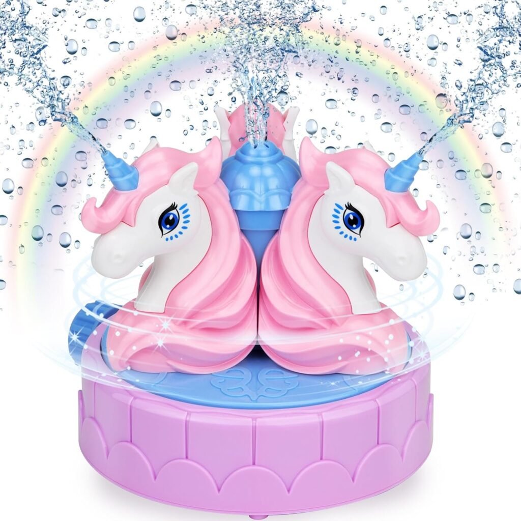 Sprinkler for Kids Outdoor Water Toys: Backyard Spinning Unicorn Toddler Sprinkler Toy - Summer Outside Toys Attaches to Garden Hose Splashing Fun Toys for 3 4 5 6 7 8 Year Old Boys Girls Gifts